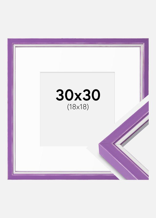 Cadre Diana Violet 30x30 cm - Passe-partout Blanc 19x19 cm
