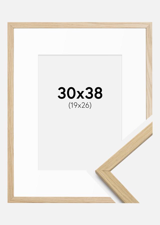 Cadre Edsbyn Chêne 30x38 cm - Passe-partout Blanc 20x27 cm