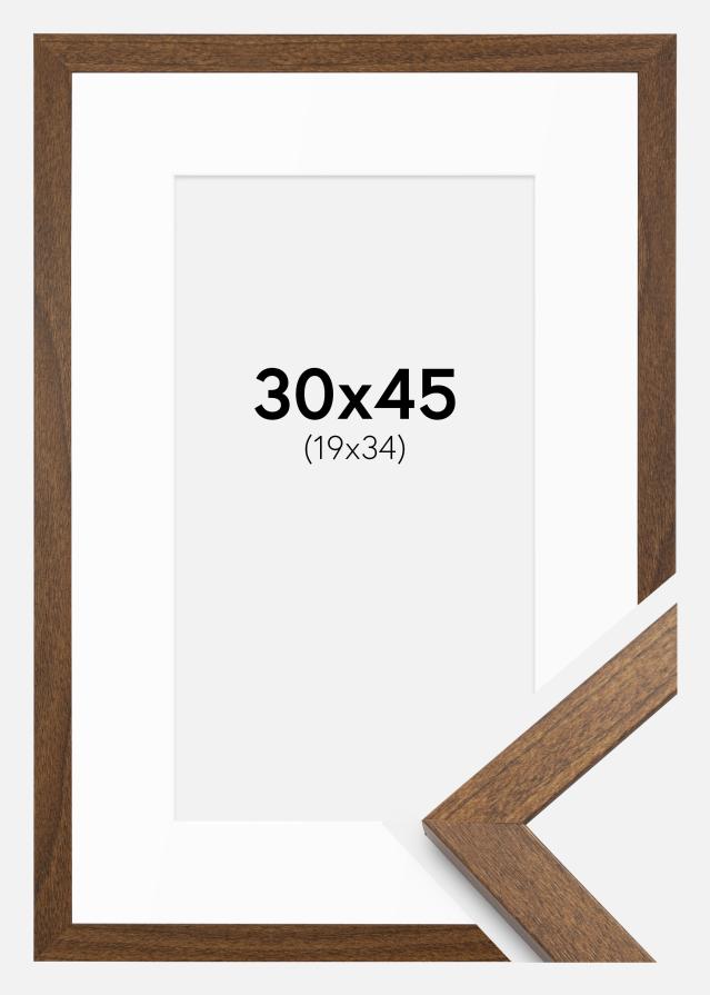Cadre Stilren chaud Marron 30x45 cm - Passe-partout Blanc 20x35 cm