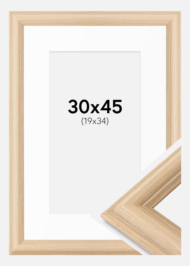 Cadre Västkusten Chêne 30x45 cm - Passe-partout Blanc 20x35 cm