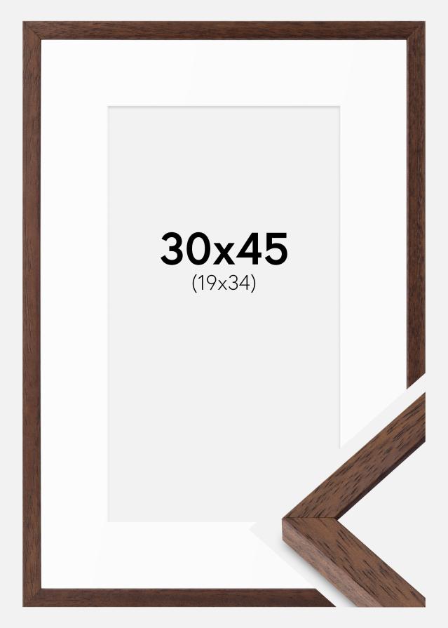 Cadre Ares Teak 30x45 cm - Passe-partout Blanc 20x35 cm