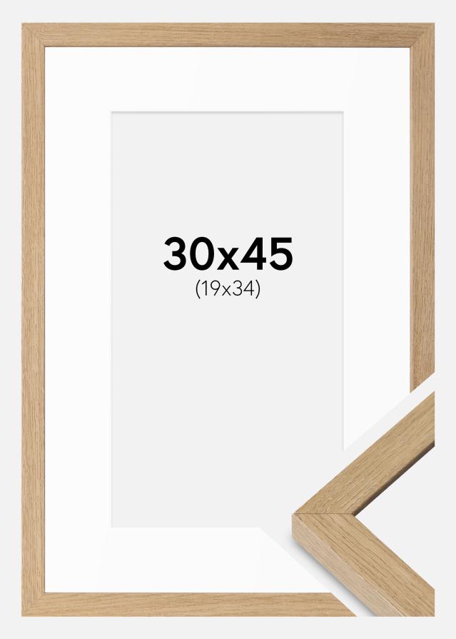Cadre Hermes Chêne Naturel 30x45 cm - Passe-partout Blanc 20x35 cm
