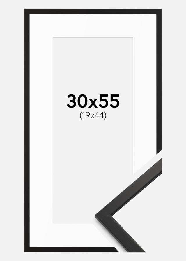 Cadre Edsbyn Noir 30x55 cm - Passe-partout Blanc 20x45 cm