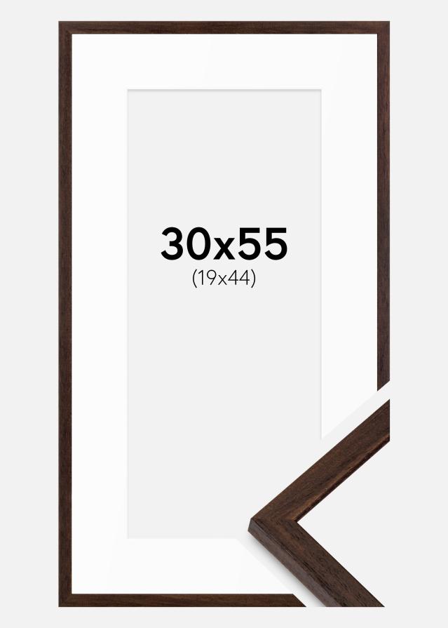 Cadre Edsbyn Noyer 30x55 cm - Passe-partout Blanc 20x45 cm