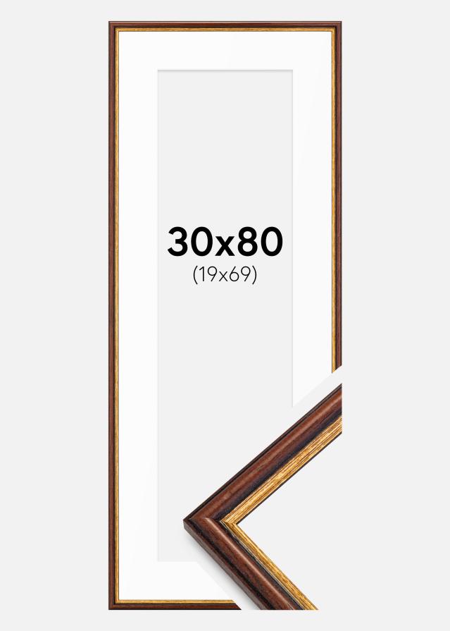 Cadre Horndal Marron 30x80 cm - Passe-partout Blanc 20x70 cm