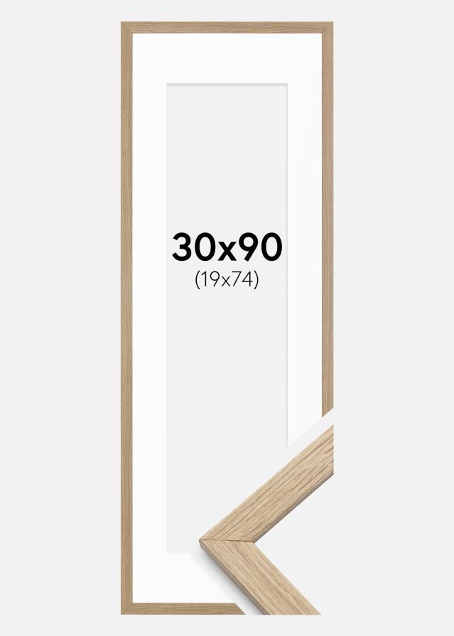 Cadre Stilren Chêne 30x90 cm - Passe-partout Blanc 20x75 cm