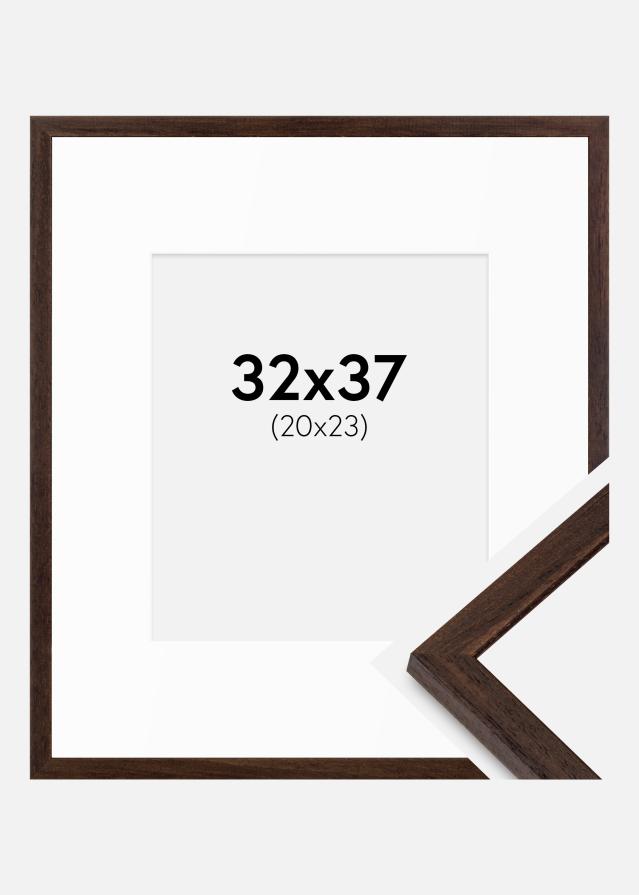 Cadre Edsbyn Noyer 32x37 cm - Passe-partout Blanc 21x24 cm