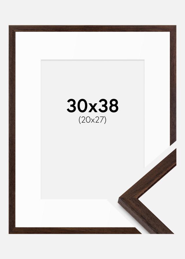 Cadre Edsbyn Noyer 30x38 cm - Passe-partout Blanc 21x28 cm