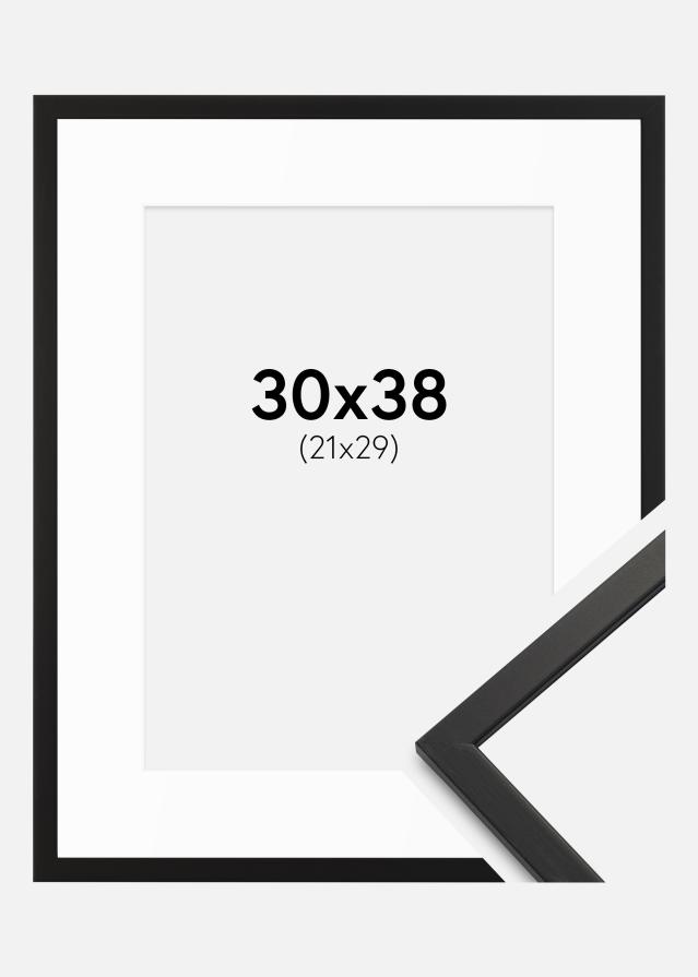 Cadre Edsbyn Noir 30x38 cm - Passe-partout Blanc 22x30 cm