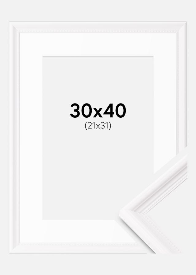 Cadre Gala Blanc 30x40 cm - Passe-partout Blanc 22x32 cm