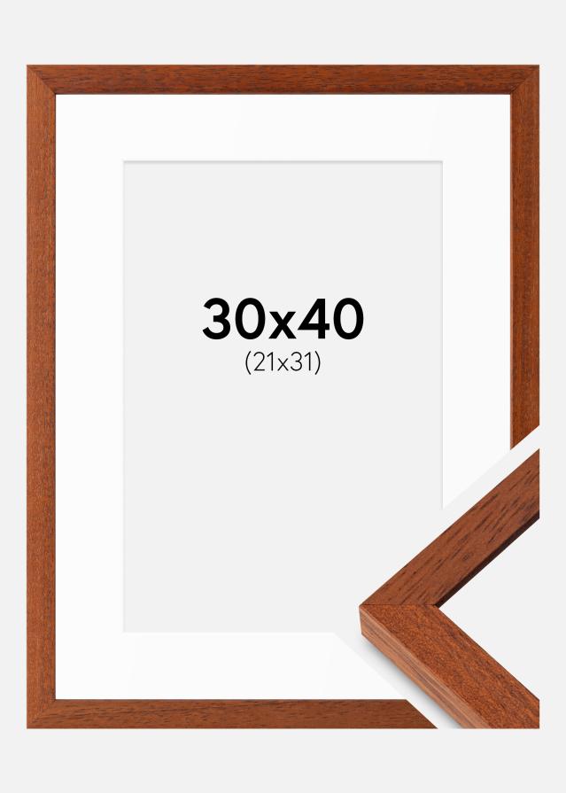 Cadre Hermes Cerise 30x40 cm - Passe-partout Blanc 22x32 cm