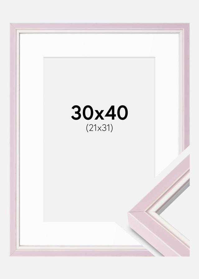 Cadre Diana Rose 30x40 cm - Passe-partout Blanc 22x32 cm