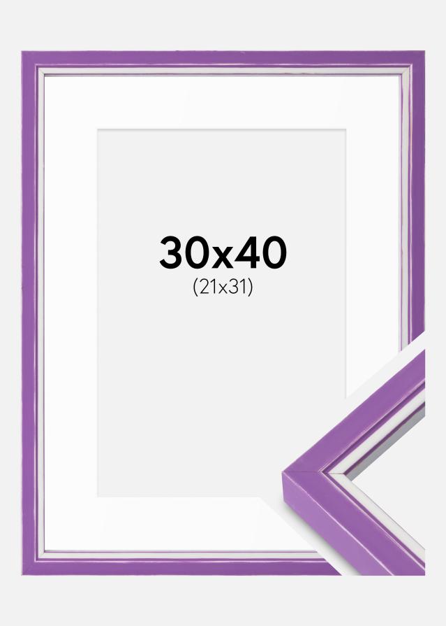 Cadre Diana Violet 30x40 cm - Passe-partout Blanc 22x32 cm