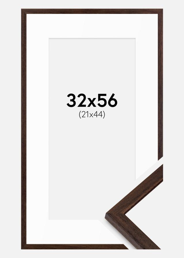 Cadre Edsbyn Noyer 32x56 cm - Passe-partout Blanc 22x45 cm