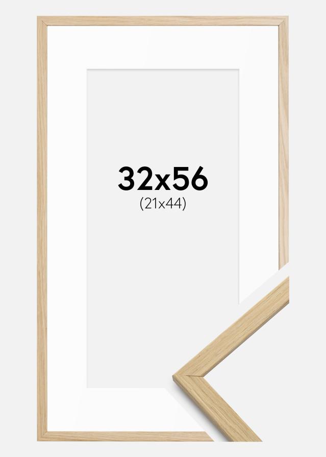 Cadre Edsbyn Chêne 32x56 cm - Passe-partout Blanc 22x45 cm