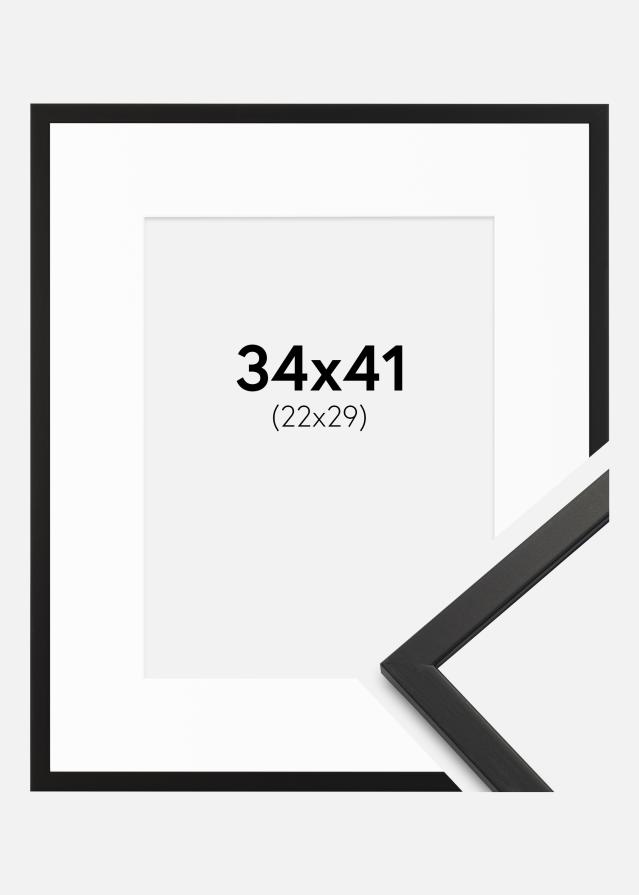 Cadre Edsbyn Noir 34x41 cm - Passe-partout Blanc 23x30 cm