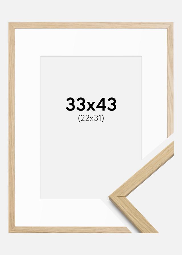 Cadre Edsbyn chêne 33x43 cm - Passe-partout blanc 23x32 cm