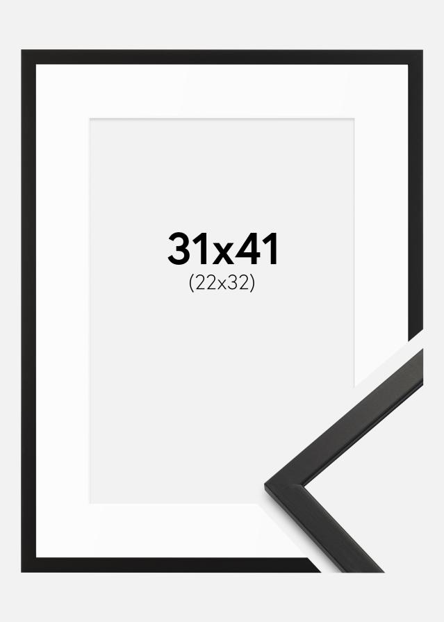 Cadre Edsbyn Noir 31x41 cm - Passe-partout Blanc 23x33 cm