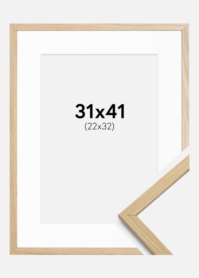 Cadre Edsbyn Chêne 31x41 cm - Passe-partout Blanc 23x33 cm