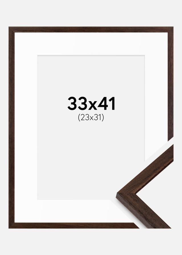 Cadre Edsbyn Noyer 33x41 cm - Passe-partout Blanc 24x32 cm