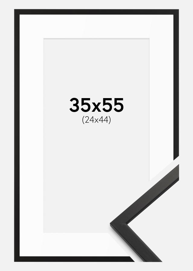 Cadre Edsbyn Noir 35x55 cm - Passe-partout Blanc 25x45 cm