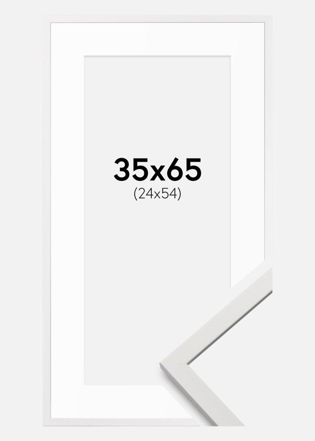 Cadre Edsbyn Blanc 35x65 cm - Passe-partout Blanc 25x55 cm