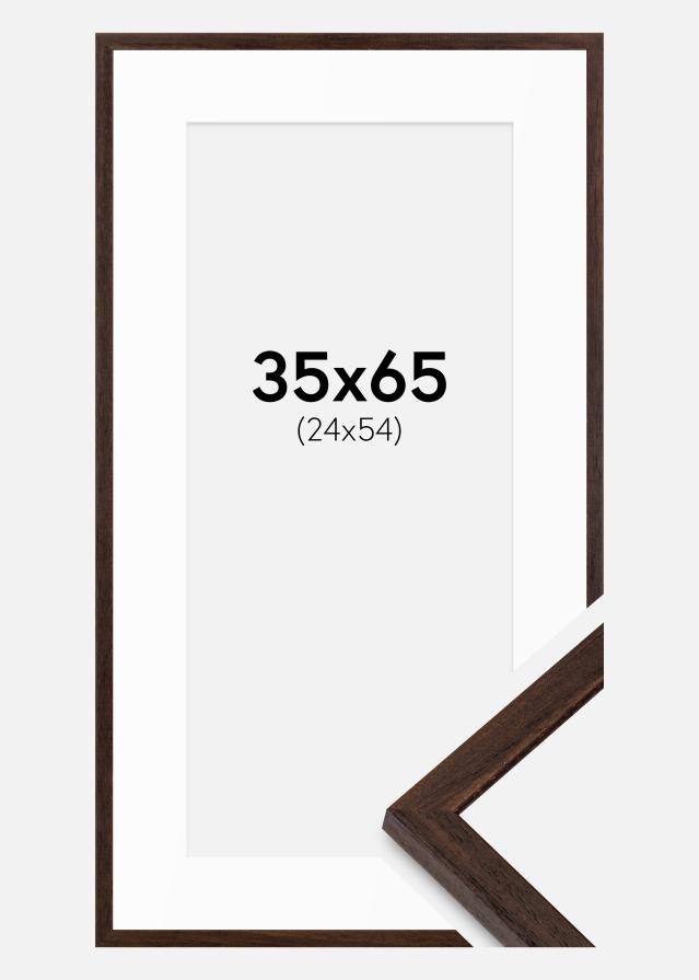 Cadre Edsbyn Noyer 35x65 cm - Passe-partout Blanc 25x55 cm