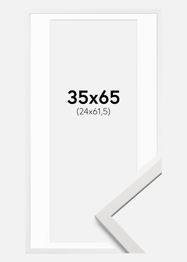 Cadre Edsbyn Blanc 35x65 cm - Passe-partout Blanc 25x62,5 cm