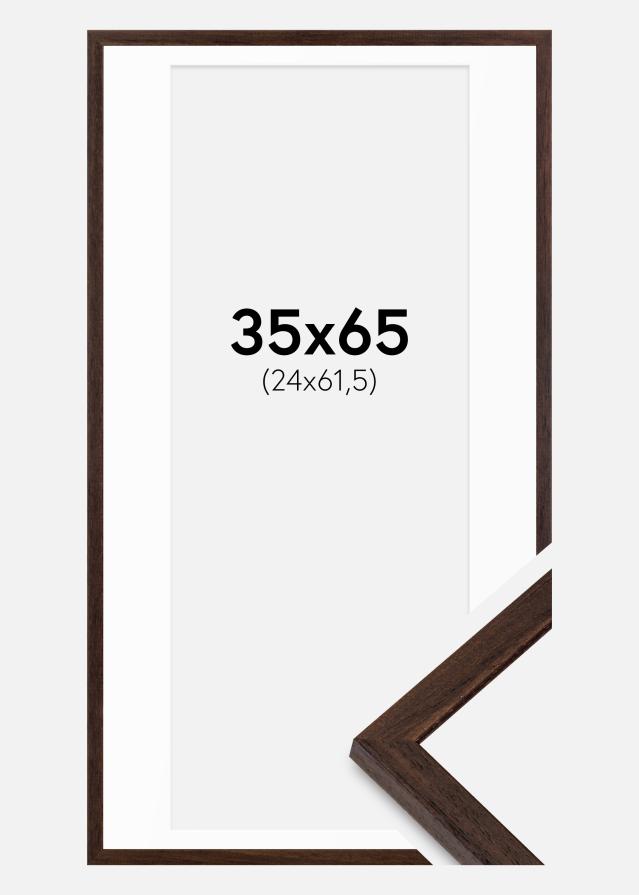 Cadre Edsbyn Noyer 35x65 cm - Passe-partout Blanc 25x62,5 cm