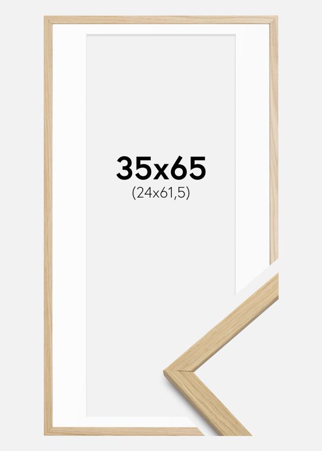 Cadre Edsbyn Chêne 35x65 cm - Passe-partout Blanc 25x62,5 cm