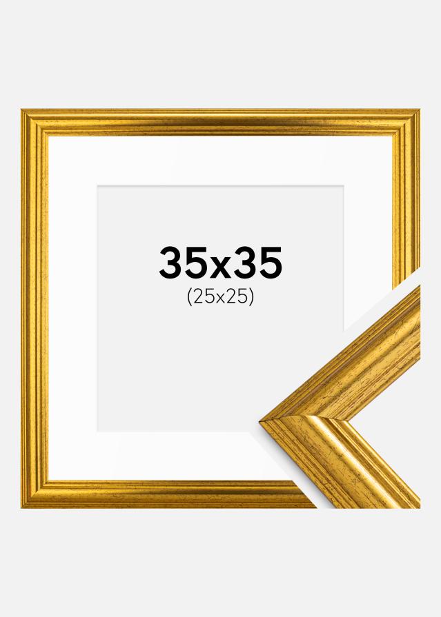 Cadre Västkusten Or 35x35 cm - Passe-partout Blanc 26x26 cm