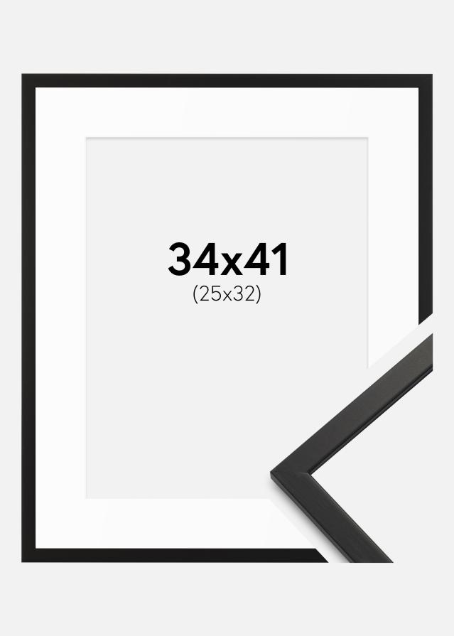Cadre Edsbyn Noir 34x41 cm - Passe-partout Blanc 26x33 cm