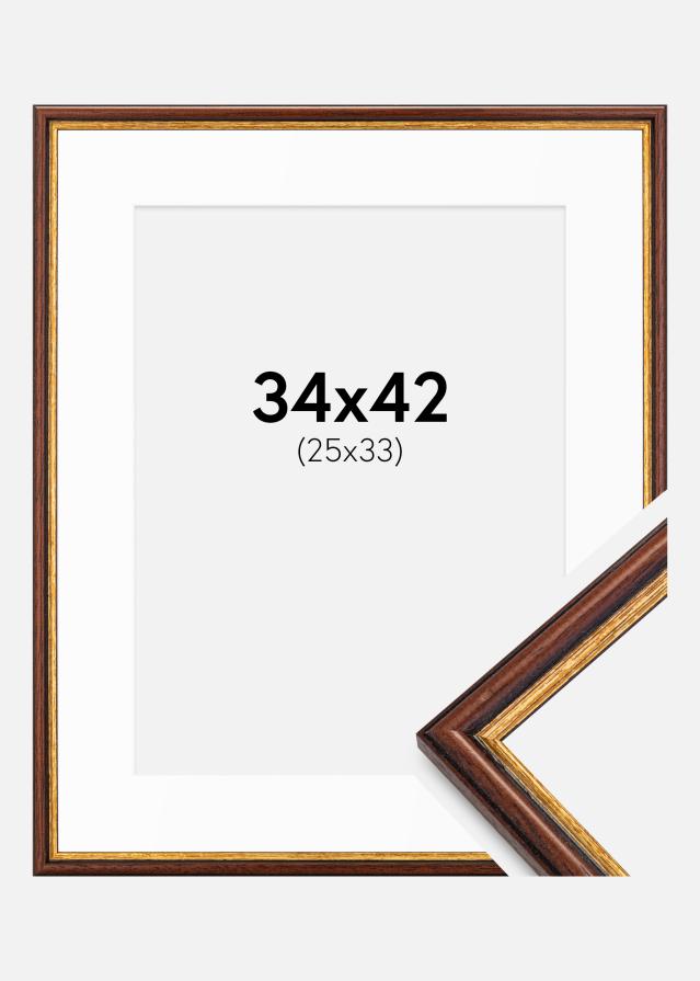 Cadre Horndal Marron 34x42 cm - Passe-partout Blanc 26x34 cm