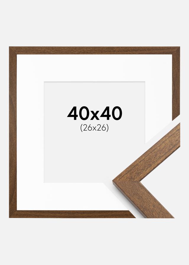 Cadre Stilren chaud Marron 40x40 cm - Passe-partout Blanc 27x27 cm