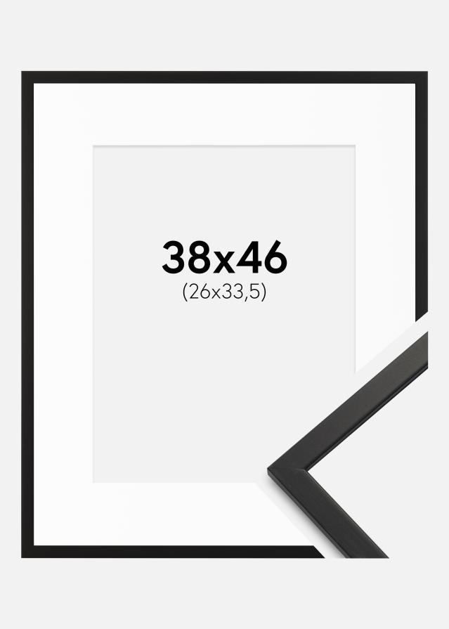 Cadre Edsbyn Noir 38x46 cm - Passe-partout Blanc 27x34,5 cm