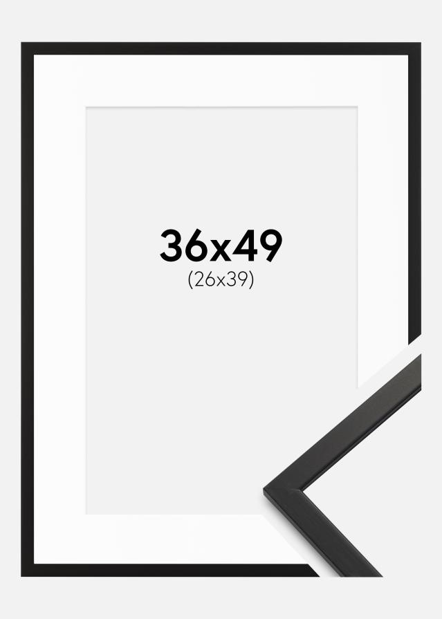 Cadre Edsbyn Noir 36x49 cm - Passe-partout Blanc 27x40 cm