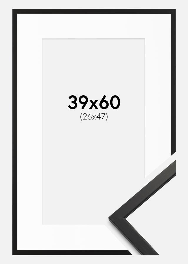 Cadre Edsbyn Noir 39x60 cm - Passe-partout Blanc 27x48 cm