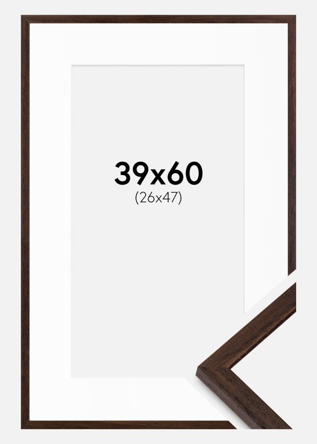 Cadre Edsbyn Noyer 39x60 cm - Passe-partout Blanc 27x48 cm