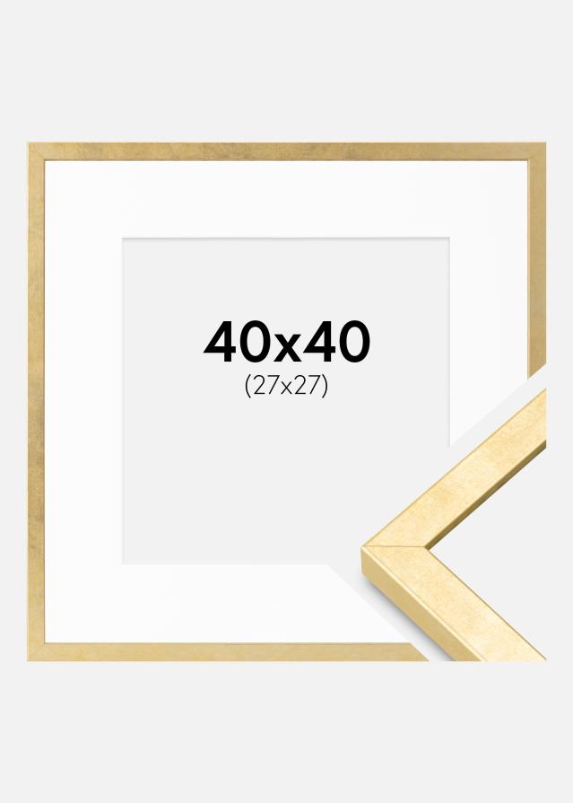 Cadre Ares Or 40x40 cm - Passe-partout Blanc 28x28 cm