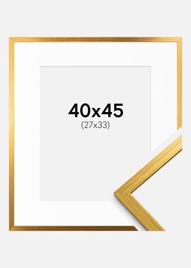 Cadre Edsbyn Or 40x45 cm - Passe-partout Blanc 28x34 cm