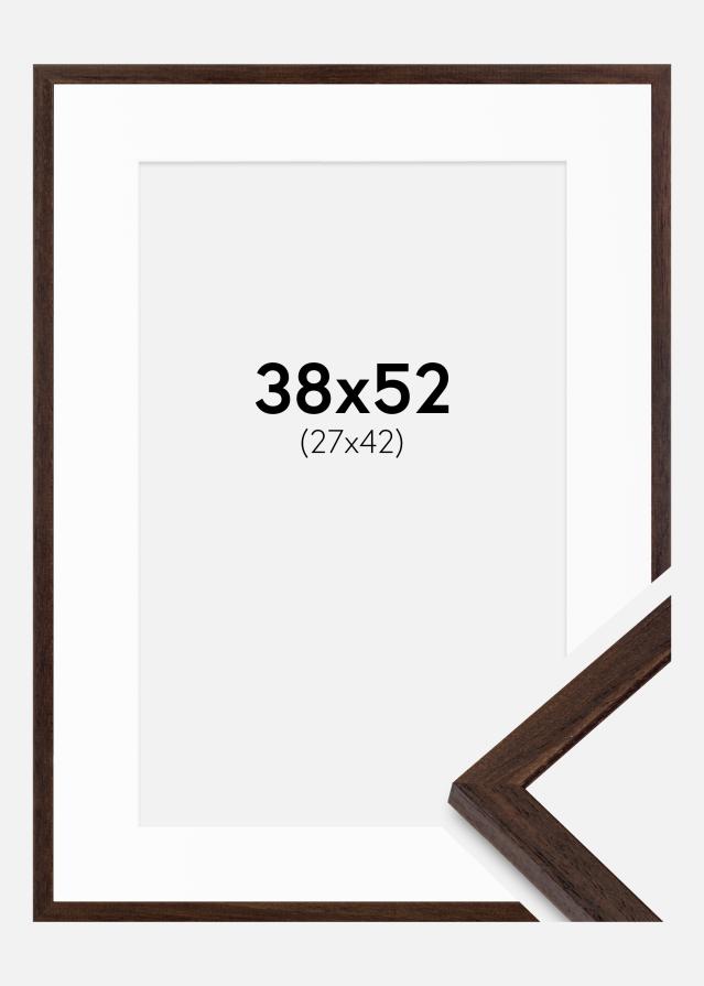 Cadre Edsbyn Noyer 38x52 cm - Passe-partout Blanc 28x43 cm