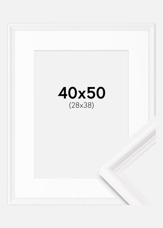 Cadre Gala Blanc 40x50 cm - Passe-partout Blanc 29x39 cm