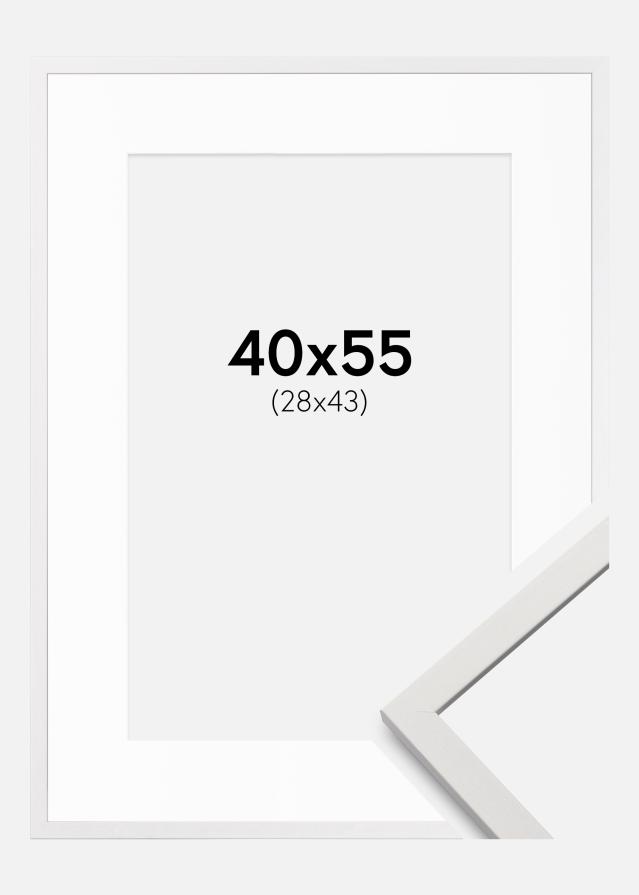 Cadre Edsbyn Blanc 40x55 cm - Passe-partout Blanc 29x44 cm