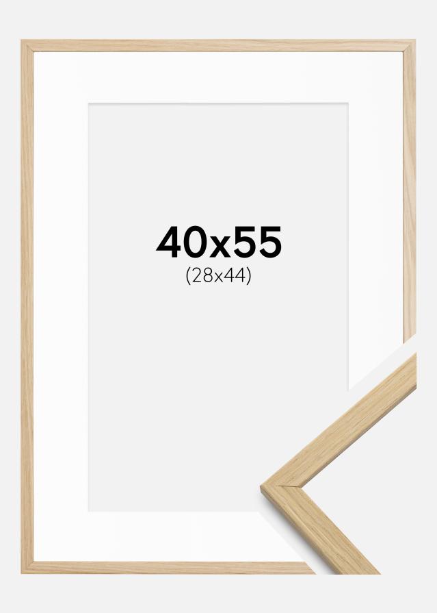 Cadre Edsbyn chêne 40x55 cm - Passe-partout blanc 29x45 cm