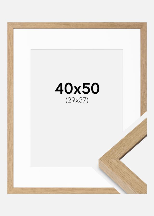 Cadre Hermes Chêne Naturel 40x50 cm - Passe-partout Blanc 30x38 cm