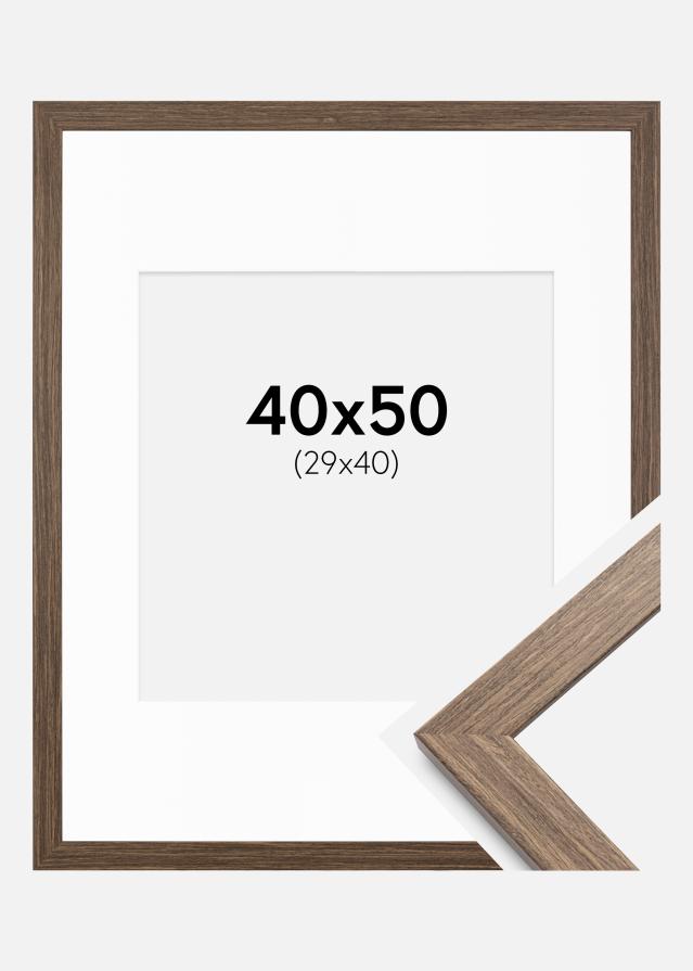Cadre Stilren Froid Marron 40x50 cm - Passe-partout Blanc 30x41 cm