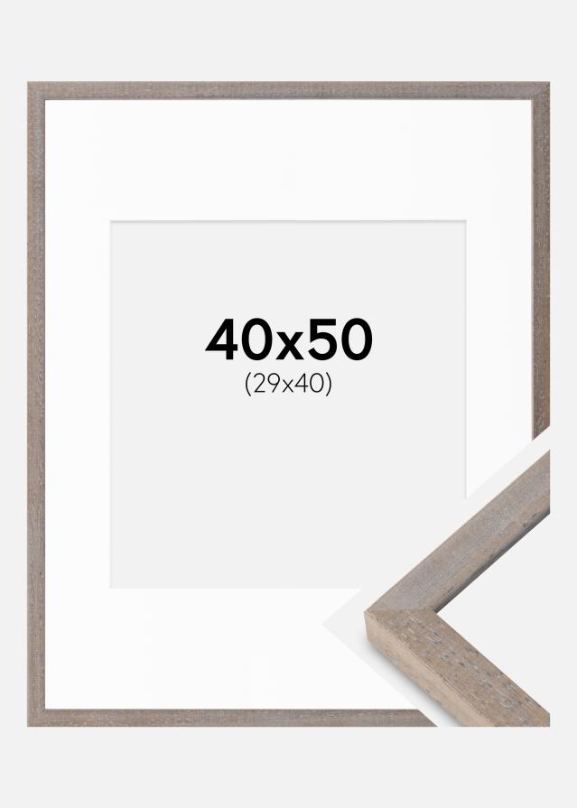 Cadre Ares Gris 40x50 cm - Passe-partout Blanc 30x41 cm