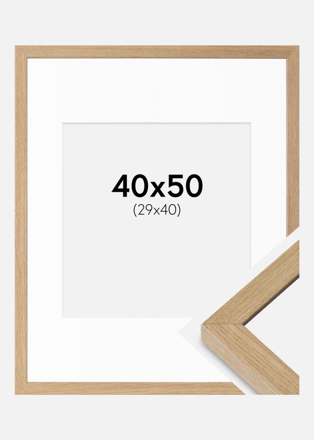 Cadre Hermes Chêne Naturel 40x50 cm - Passe-partout Blanc 30x41 cm