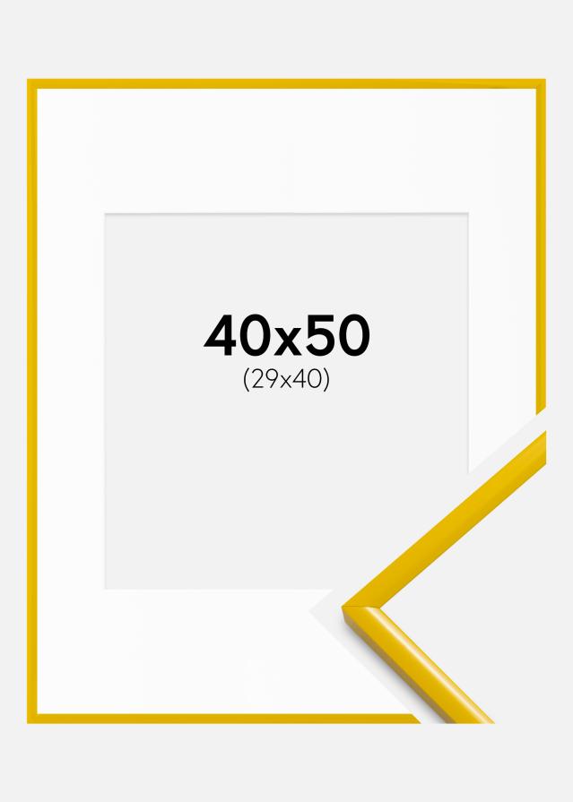 Cadre New Lifestyle Jaune 40x50 cm - Passe-partout Blanc 30x41 cm