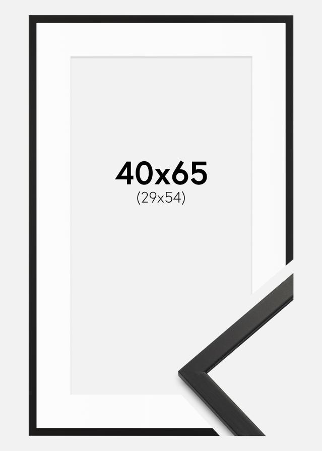 Cadre Edsbyn Noir 40x65 cm - Passe-partout Blanc 30x55 cm